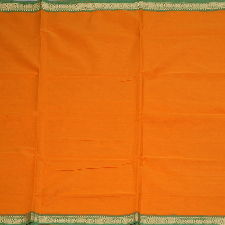 Hayagrivas Mango Yellow Handloom Ten Yards Cotton Saree KBF127D1-1