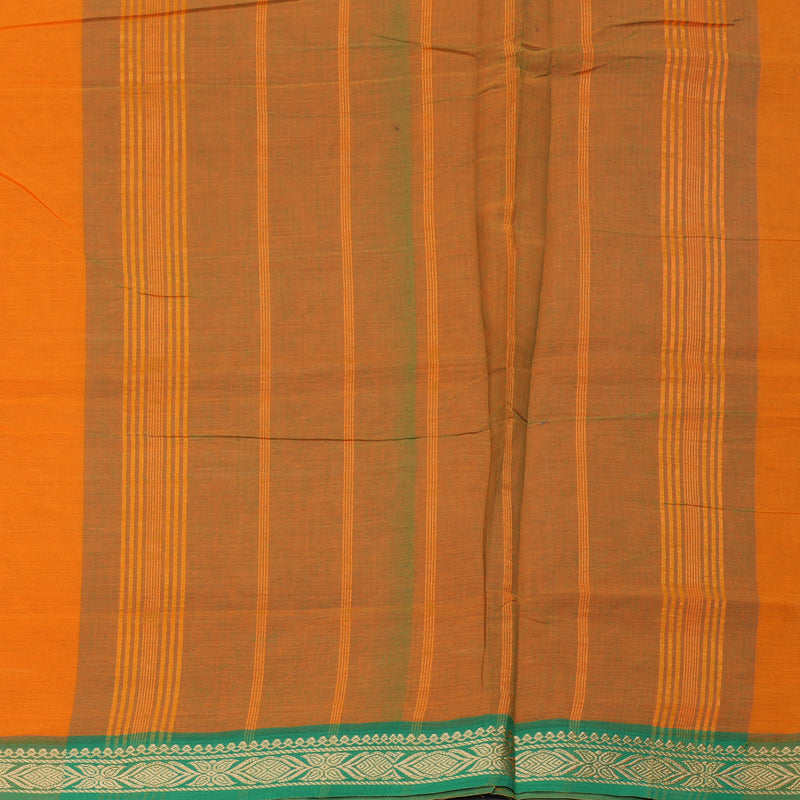 Hayagrivas Mango Yellow Handloom Ten Yards Cotton Saree KBF127D1-1