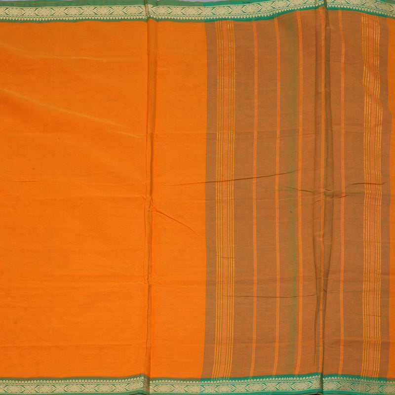 Hayagrivas Mango Yellow Handloom Ten Yards Cotton Saree KBF127D1-1