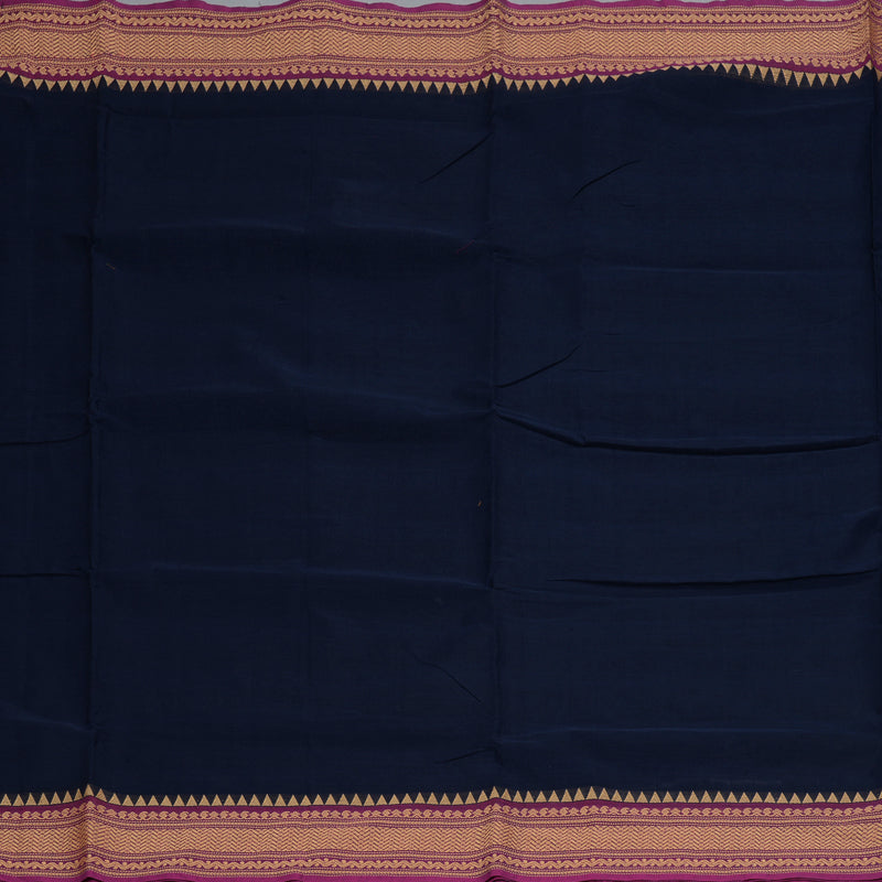 Hayagrivas Navy Blue Handloom Ten Yards Cotton Saree KBF127D2-3
