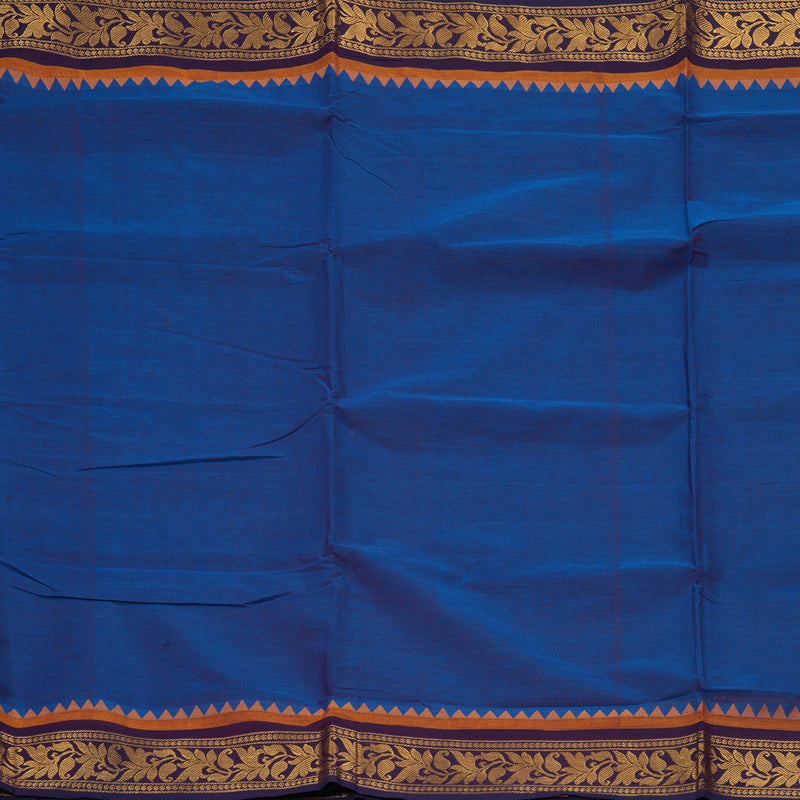 Hayagrivas Purplish-Blue Handloom Ten Yards Cotton Saree KBF127D3-8