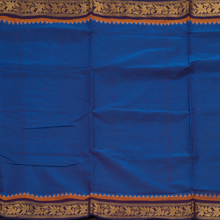 Hayagrivas Purplish-Blue Handloom Ten Yards Cotton Saree KBF127D3-8