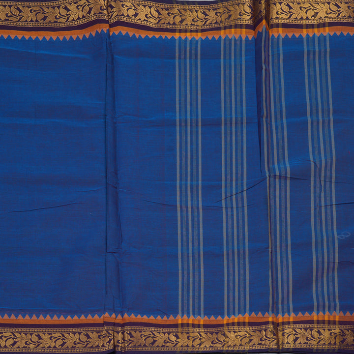 Hayagrivas Purplish-Blue Handloom Ten Yards Cotton Saree KBF127D3-8