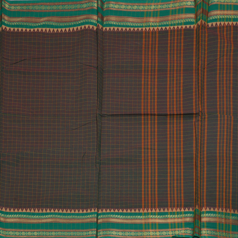 Hayagrivas Manthalir Green Handloom Ten Yards Cotton Saree KBF127D4-2