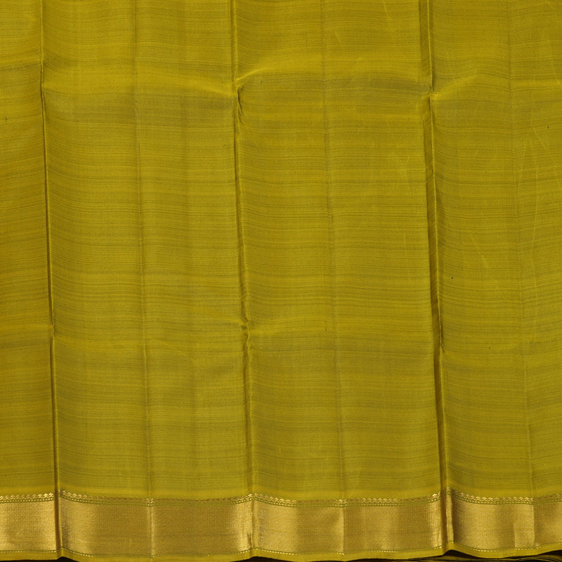 Hayagrivas Handloom Black Kanjivaram Silk Saree with Olive Green Border KBF128D1-1