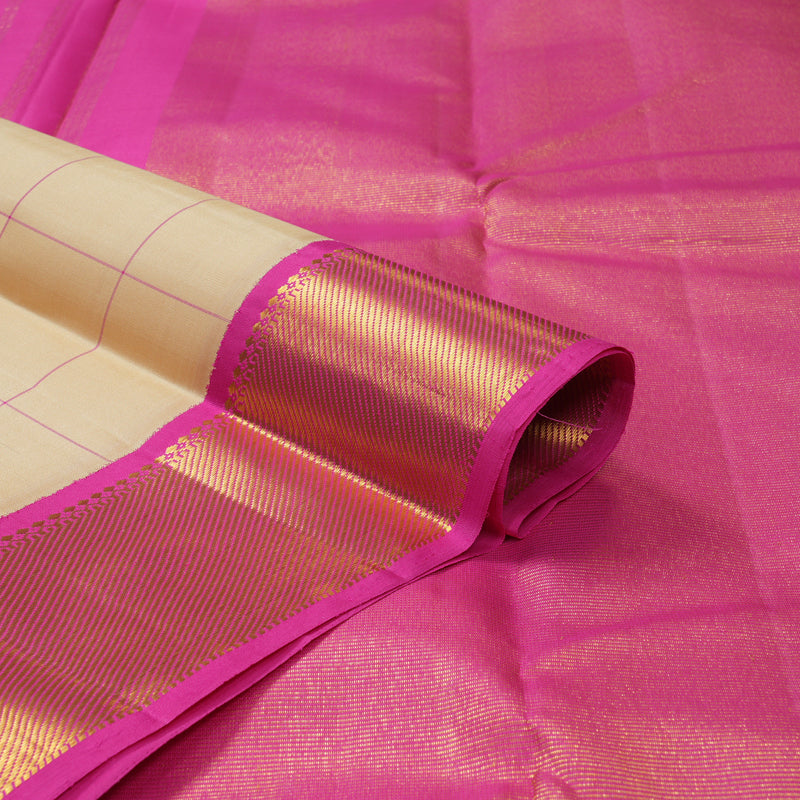 Hayagrivas Handloom Sandal Kanjivaram Silk Saree with Pink Border KBF128D10-1