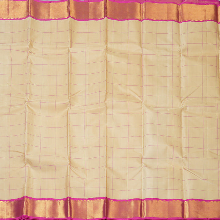 Hayagrivas Handloom Sandal Kanjivaram Silk Saree with Pink Border KBF128D10-1