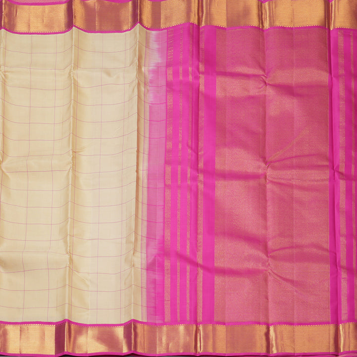 Hayagrivas Handloom Sandal Kanjivaram Silk Saree with Pink Border KBF128D10-1