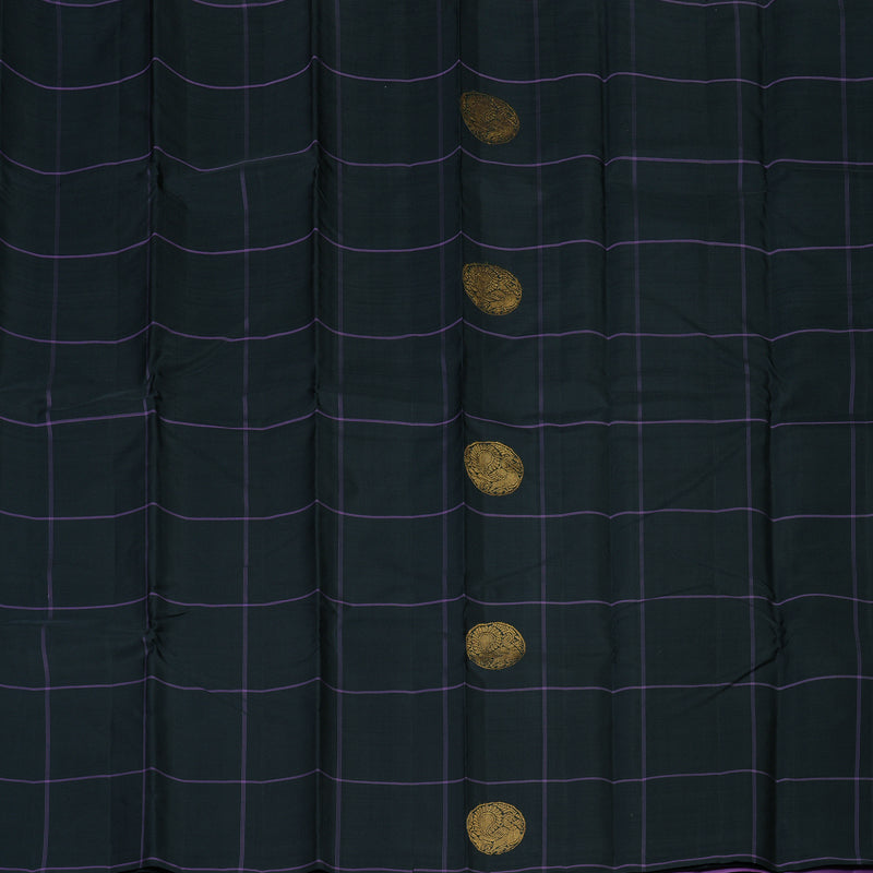 Hayagrivas Handloom Black Kanjivaram Silk Saree KBF128D15-1