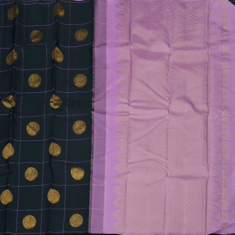Hayagrivas Handloom Black Kanjivaram Silk Saree KBF128D15-1