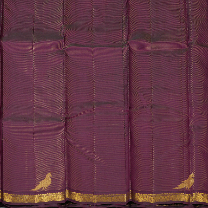 Hayagrivas Handloom Wine Purple Kanjivaram Silk Saree KBF128D16-1