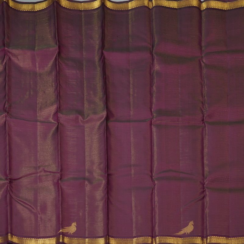 Hayagrivas Handloom Wine Purple Kanjivaram Silk Saree KBF128D16-1