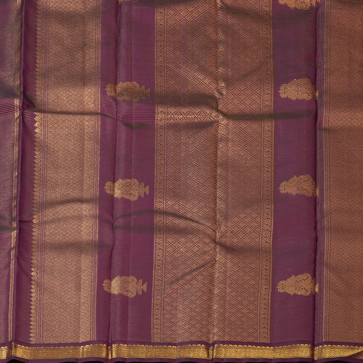 Hayagrivas Handloom Wine Purple Kanjivaram Silk Saree KBF128D16-1