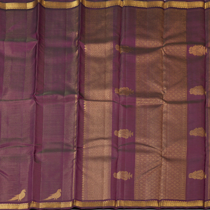 Hayagrivas Handloom Wine Purple Kanjivaram Silk Saree KBF128D16-1
