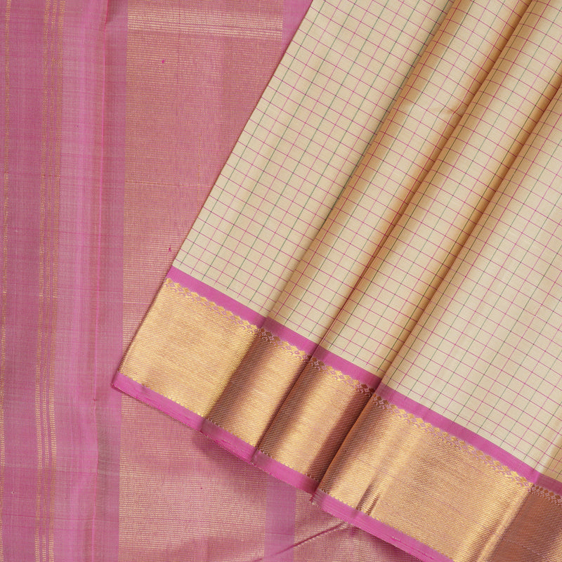 Hayagrivas Handloom Sandal Kanjivaram Silk Saree with Lotus Pink Border KBF128D2-2