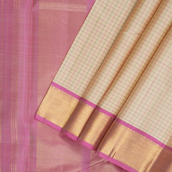 Hayagrivas Handloom Sandal Kanjivaram Silk Saree with Lotus Pink Border KBF128D2-2