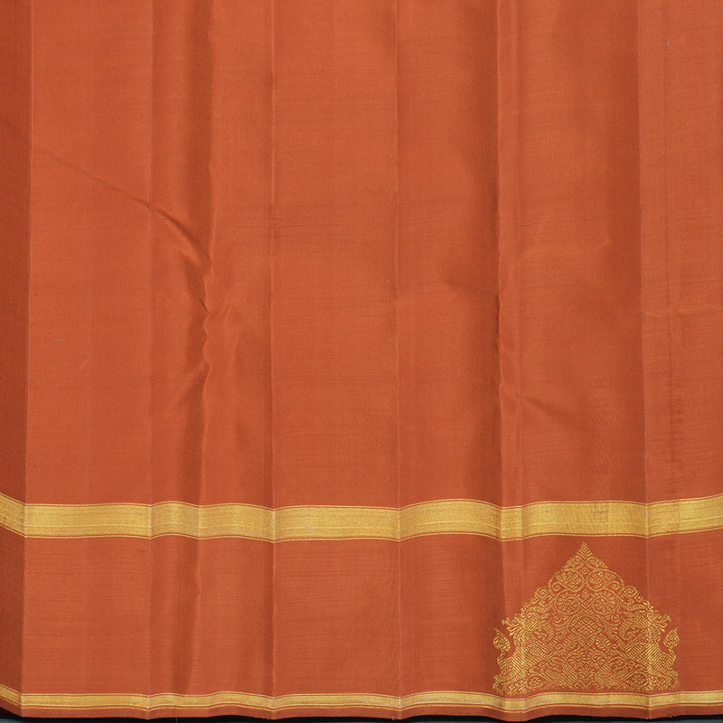 Hayagrivas Handloom Peach Kanjivaram Silk Saree with Carrot Orange Border KBF128D21-1