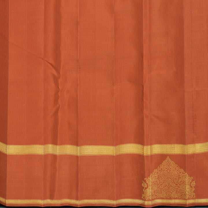 Hayagrivas Handloom Peach Kanjivaram Silk Saree with Carrot Orange Border KBF128D21-1
