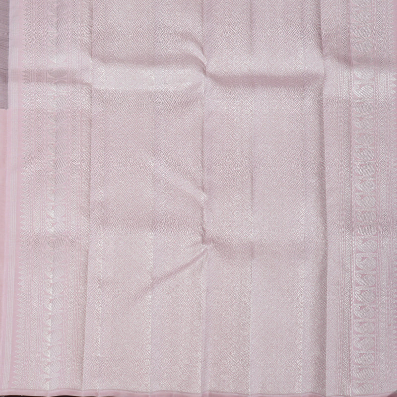 Hayagrivas Handloom Black & Pastel Pink Kanjivaram Silk Saree KBF128D22-1
