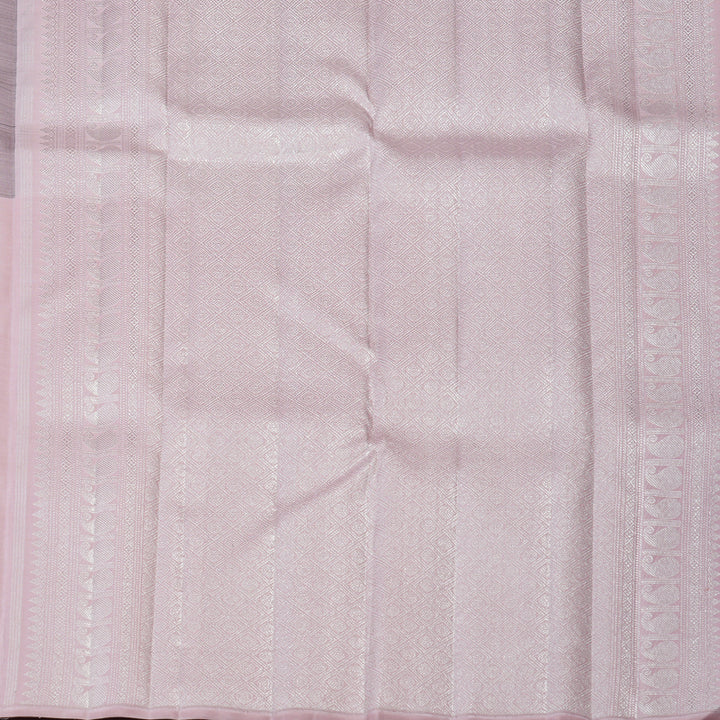 Hayagrivas Handloom Black & Pastel Pink Kanjivaram Silk Saree KBF128D22-1