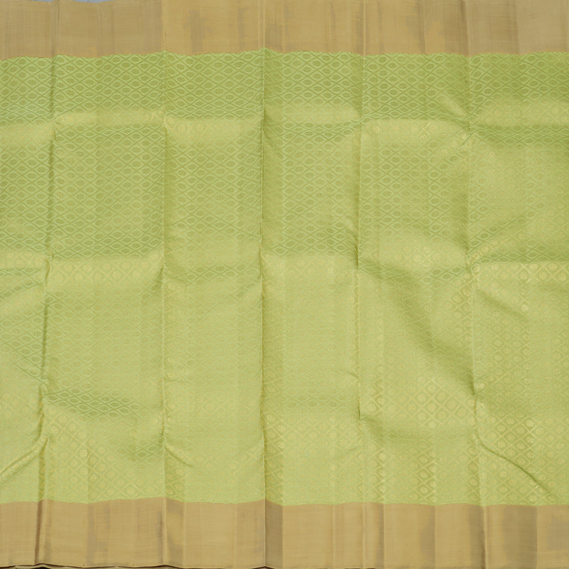 Hayagrivas Handloom Pista Green Kanjivaram Silk Saree with Khaki Brown Border KBF128D24-1