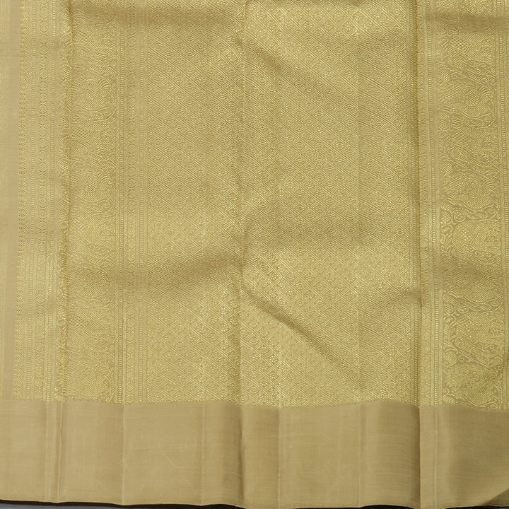 Hayagrivas Handloom Pista Green Kanjivaram Silk Saree with Khaki Brown Border KBF128D24-1