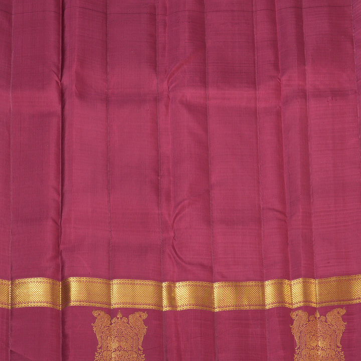 Hayagrivas Handloom Yellow Kanjivaram Silk Saree with Maroon Border KBF128D25-1