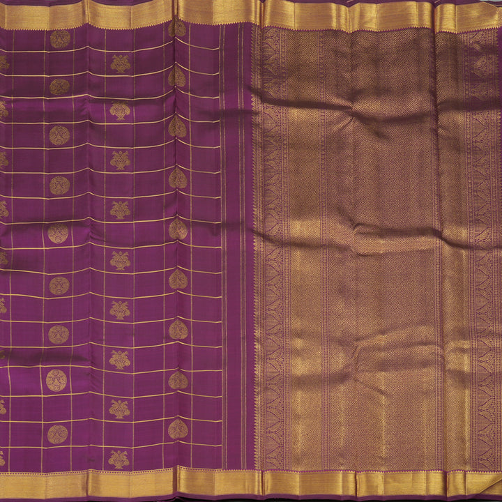 Hayagrivas Handloom Vadamalli Purple Kanjivaram Silk Saree KBF128D27-1