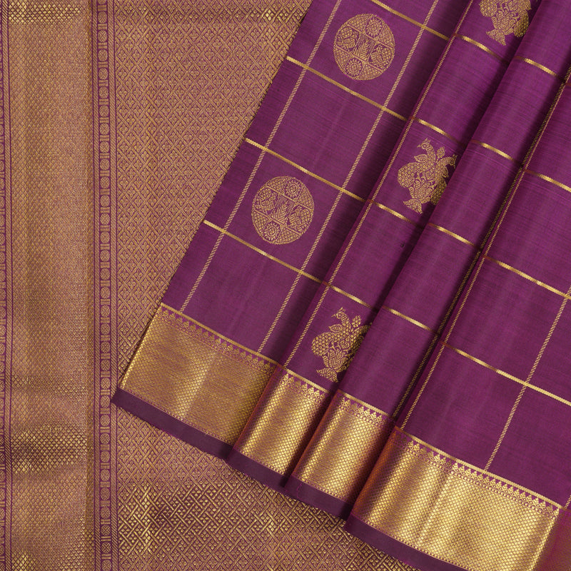 Hayagrivas Handloom Vadamalli Purple Kanjivaram Silk Saree KBF128D27-1