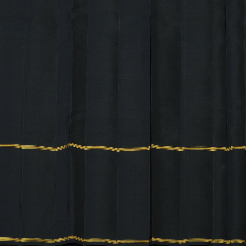 Hayagrivas Handloom Multicolour Stripes Kanjivaram Silk Saree with Black Border KBF128D30-1