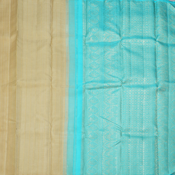 Hayagrivas Handloom Beige Kanjivaram Silk Saree KBF128D31-2