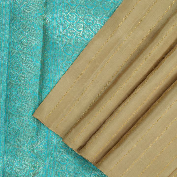 Hayagrivas Handloom Beige Kanjivaram Silk Saree KBF128D31-2