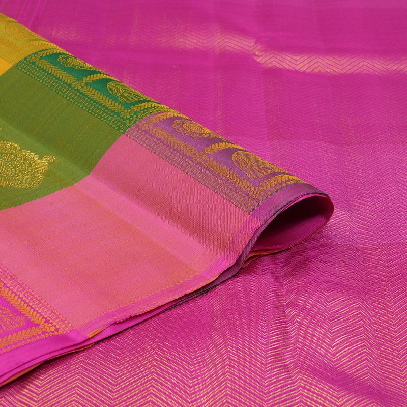 Hayagrivas Handloom Multicolour Checks Kanjivaram Silk Saree KBF128D34-1