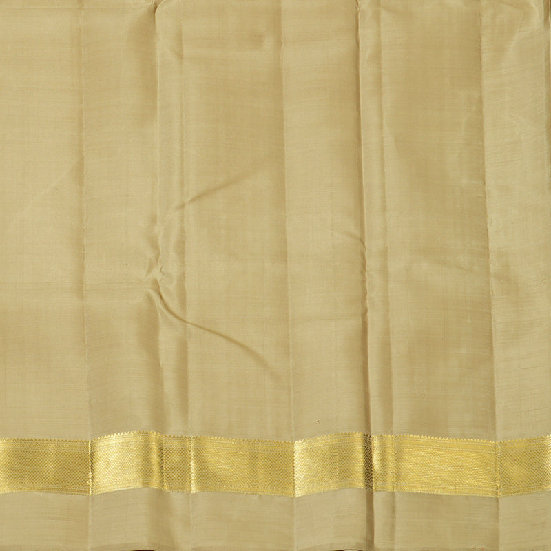 Hayagrivas Handloom Off-White Kanjivaram Silk Saree with Beige Border KBF128D38-1