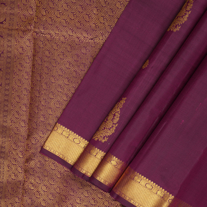 Hayagrivas Handloom Burgundy Kanjivaram Silk Saree KBF128D4-1