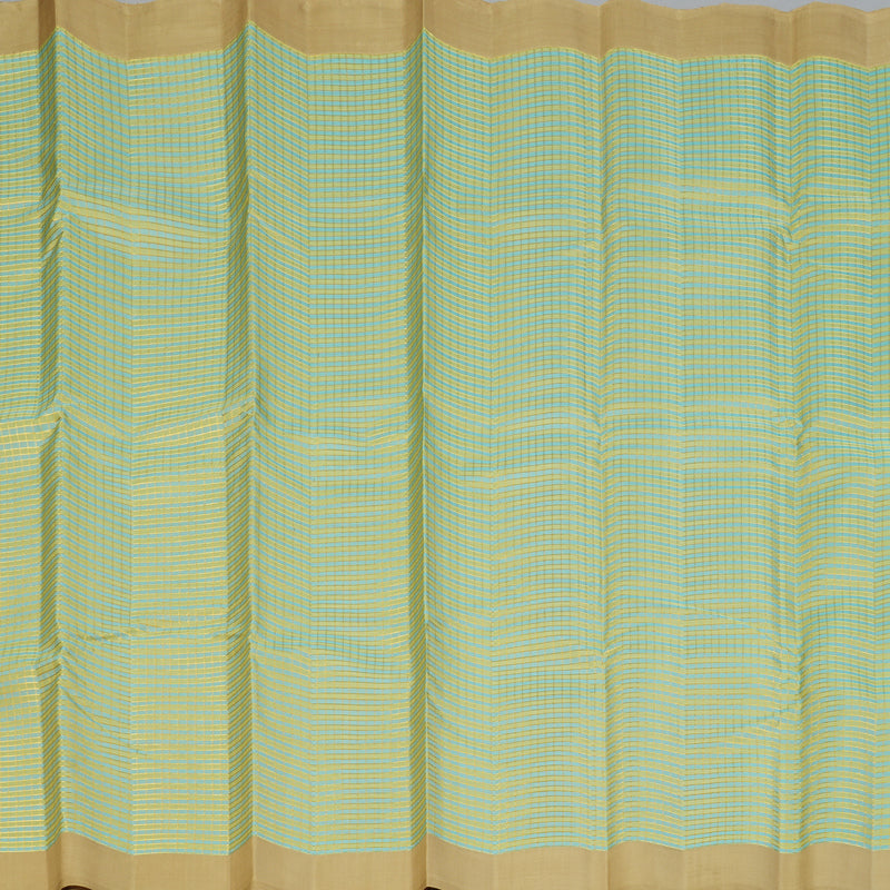 Hayagrivas Handloom Pista Green & Sky Blue Checks Kanjivaram Silk Saree KBF128D46-1