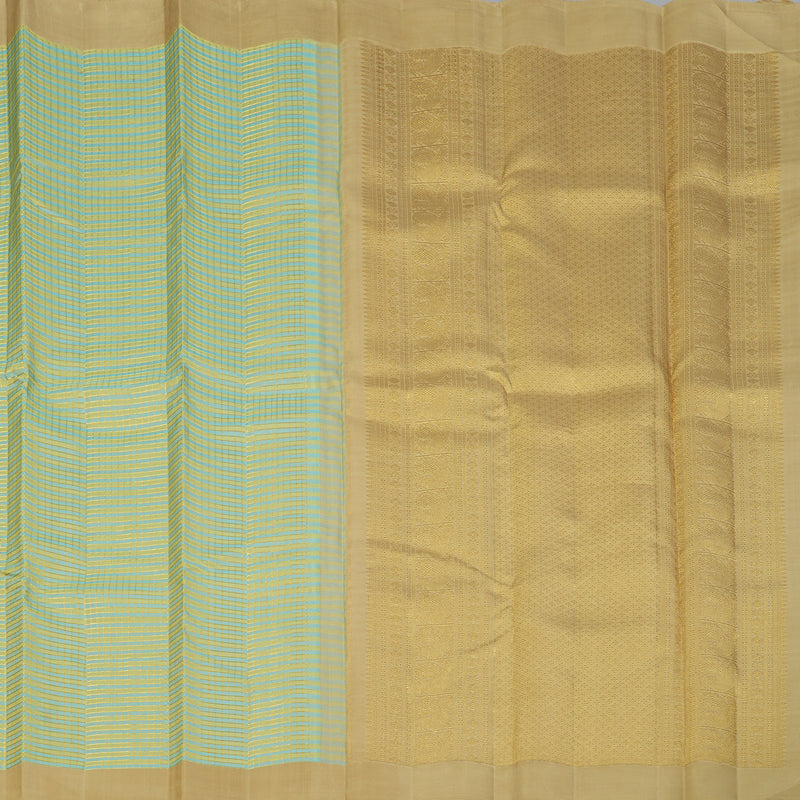 Hayagrivas Handloom Pista Green & Sky Blue Checks Kanjivaram Silk Saree KBF128D46-1