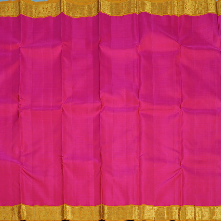 Hayagrivas Handloom Pink Kanjivaram Silk Saree with Mustard Border KBF12D1-4