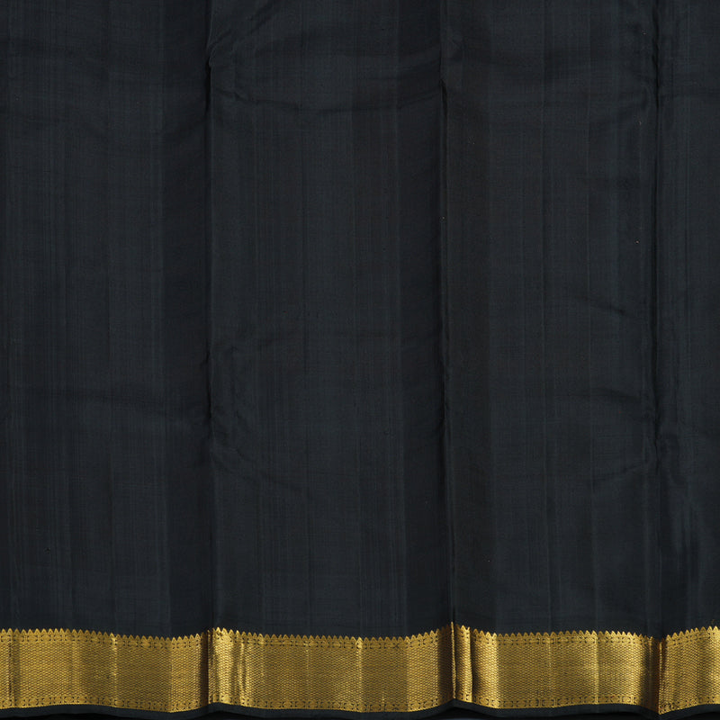 Hayagrivas Handloom Sunset Orange Kanjivaram Silk Saree with Black Border KBF12D1-5