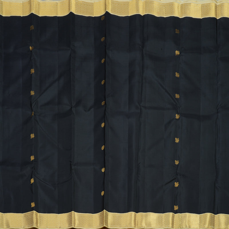 Hayagrivas Handloom Black Kanjivaram Silk Saree with Sandal Border KBF12D2-2
