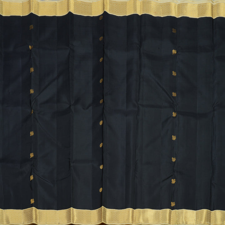 Hayagrivas Handloom Black Kanjivaram Silk Saree with Sandal Border KBF12D2-2