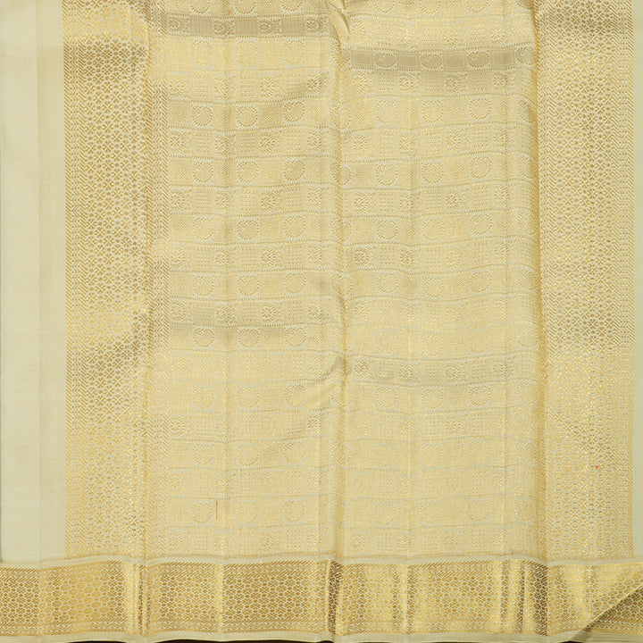 Hayagrivas Handloom Black Kanjivaram Silk Saree with Sandal Border KBF12D2-2