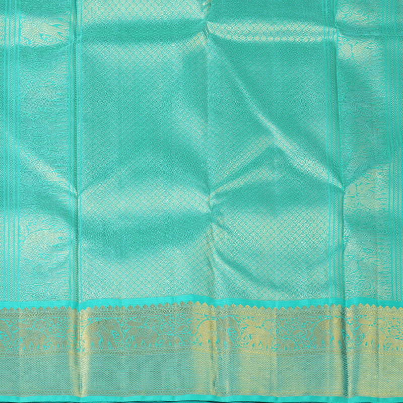 Hayagrivas Handloom Purple Kanjivaram Silk Saree with Teal Border KBF130D4-2