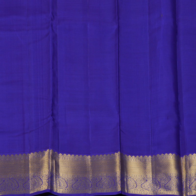 Hayagrivas Handloom Rani Pink Kanjivaram Silk Saree with Purplish-Blue Border KBF133D2-3