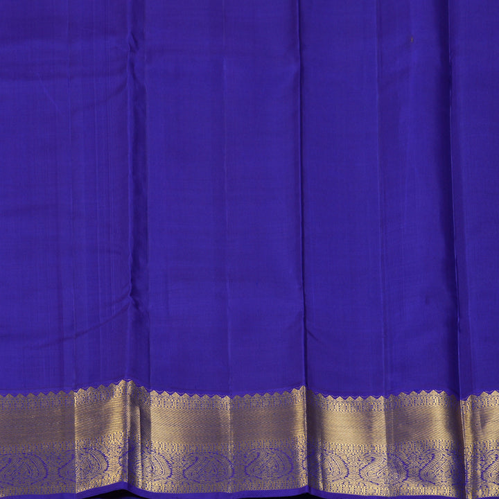 Hayagrivas Handloom Rani Pink Kanjivaram Silk Saree with Purplish-Blue Border KBF133D2-3