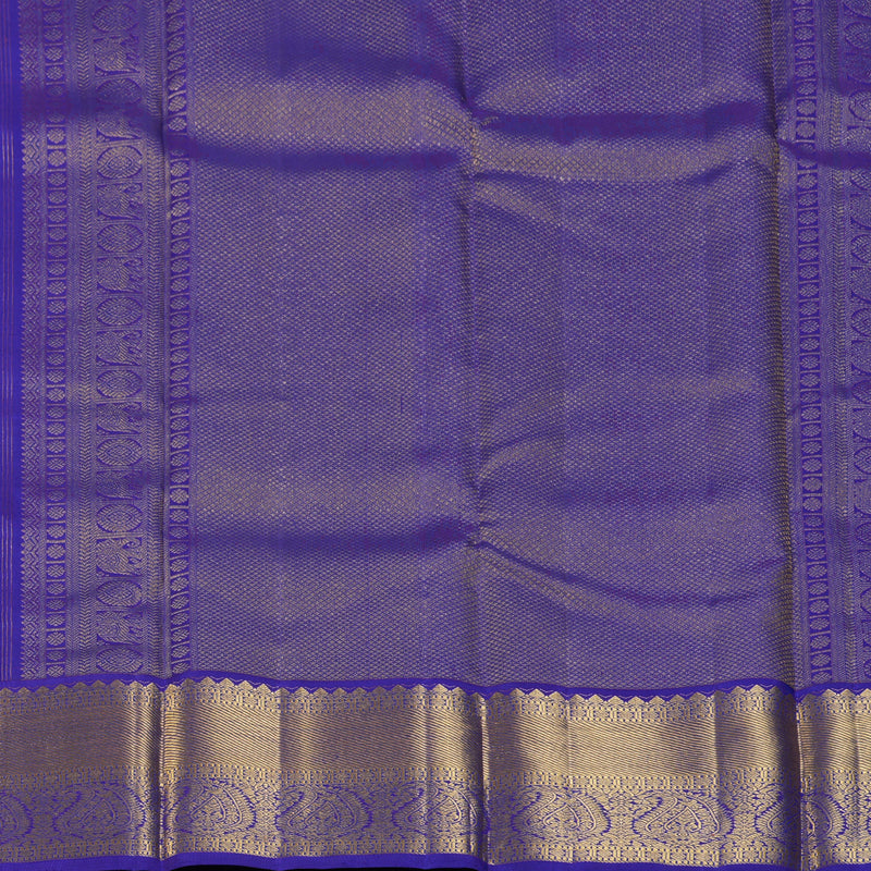 Hayagrivas Handloom Rani Pink Kanjivaram Silk Saree with Purplish-Blue Border KBF133D2-3