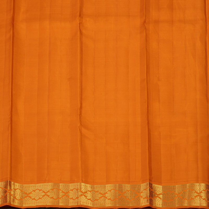 Hayagrivas Handloom Sampanga Green Kanjivaram Silk Saree with Orange Border KBF133D3-1