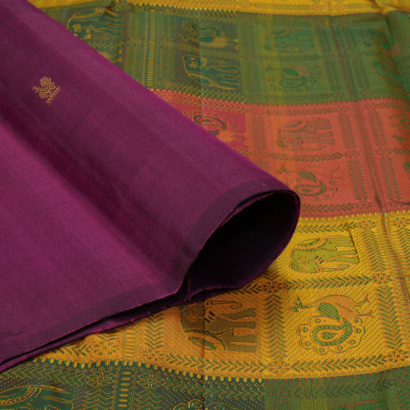 Hayagrivas Handloom Purple Kanjivaram Silk Saree KBF134D1-1