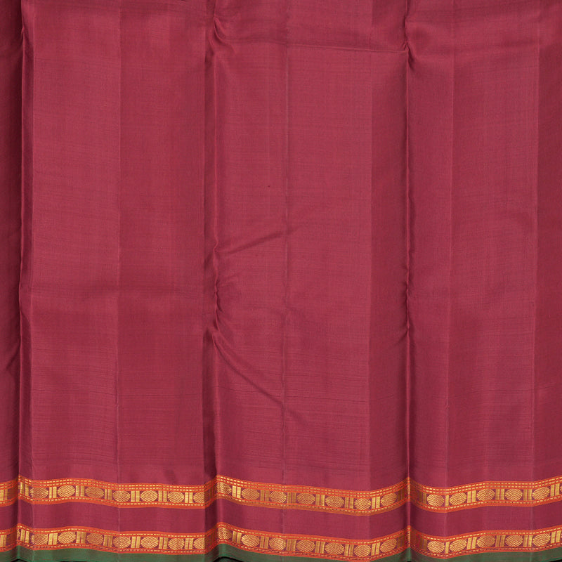 Hayagrivas Handloom Yellow Kanjivaram Silk Saree with Maroon Border KBF134D5-1