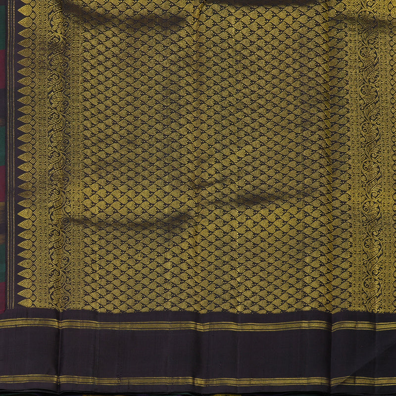 Hayagrivas Handloom Multicolour Checks Kanjivaram Silk Saree KBF135D1-1